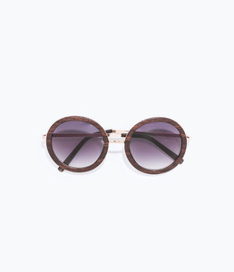ZARA Солнцезащитные очки в деревянной оправе - фото 4