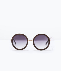 ZARA Солнцезащитные очки в деревянной оправе - фото 2