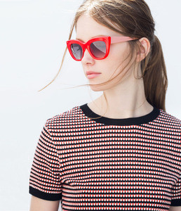 ZARA Солнцезащитные очки в красно-коралловой оправе - фото 4