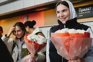 Болельщики встретили в Кольцово баскетболисток УГМК, получивших 19-й чемпионский титул