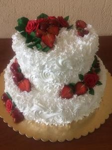 Торт Столовая №7 Торт Свадебный с клубникой - фото 1