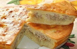 Брауни Пирог с картофелем, мясным фаршем и капустой - фото 1