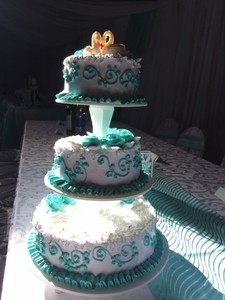 Торт Столовая №7 Свадебный торт с лебедями - фото 1